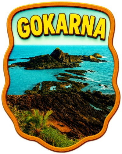 Coastal landscape with rocky formations Gokarna Fridge Magnet