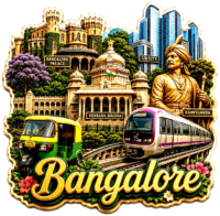 Bangalore fridge magnet - wood