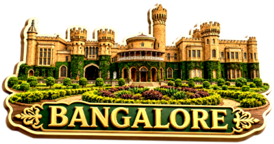 Bangalore fridge magnet - wood