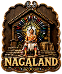 Nagaland fridge magnet -wood