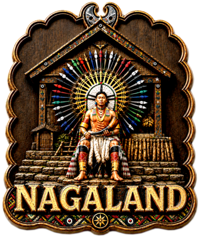 Nagaland fridge magnet -wood