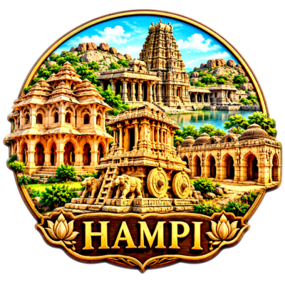 Hampi fridge magnet